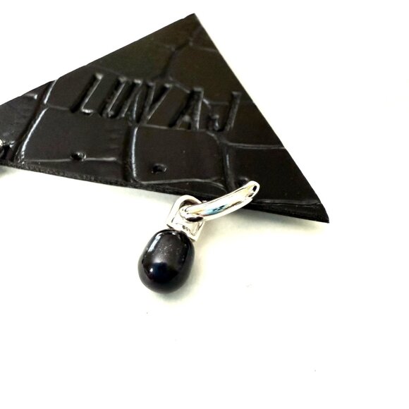 NOC Luv AJ Blue Pearl Amalfi Huggies Earrings Silver 2 in 1 Freshwater Pearl - Picture 15 of 15